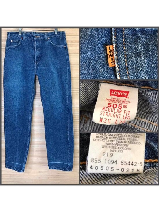 Levi's Other - VTG Levis 505 Orange Tab 90s Denim Jeans 36x30 (act 34x30) Regular Fit Straight